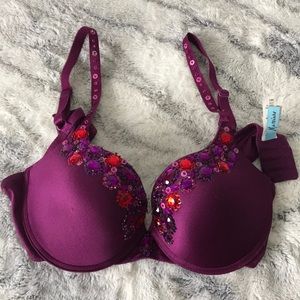 Marciano Purple & Red Jeweled Bra 36C